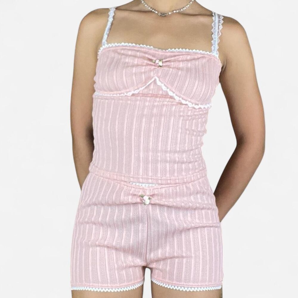 Unbranded Women's Pink and White Pajamas